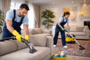 شركة تنظيف بحي الجامعة – نجران تقوم بتنظيف المجالس والكنب باستخدام أجهزة حديثة لإزالة البقع والأتربة وتعقيم المفروشات بالكامل