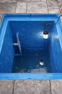 شركة عزل وتنظيف خزانات بحي الفيصلية – نجران أثناء تنظيف الخزانات الأرضية وتنفيذ أعمال العزل باحترافية